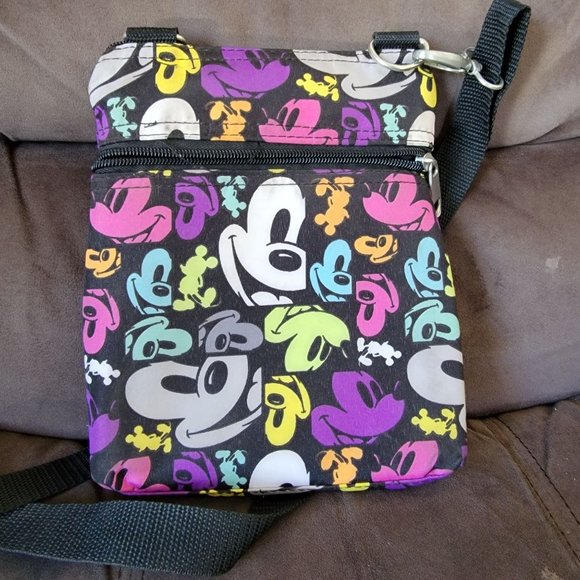 Disney Parks Exclusive Mickey Mouse Faces Pop Art Print Crossbody - Picture 2 of 10